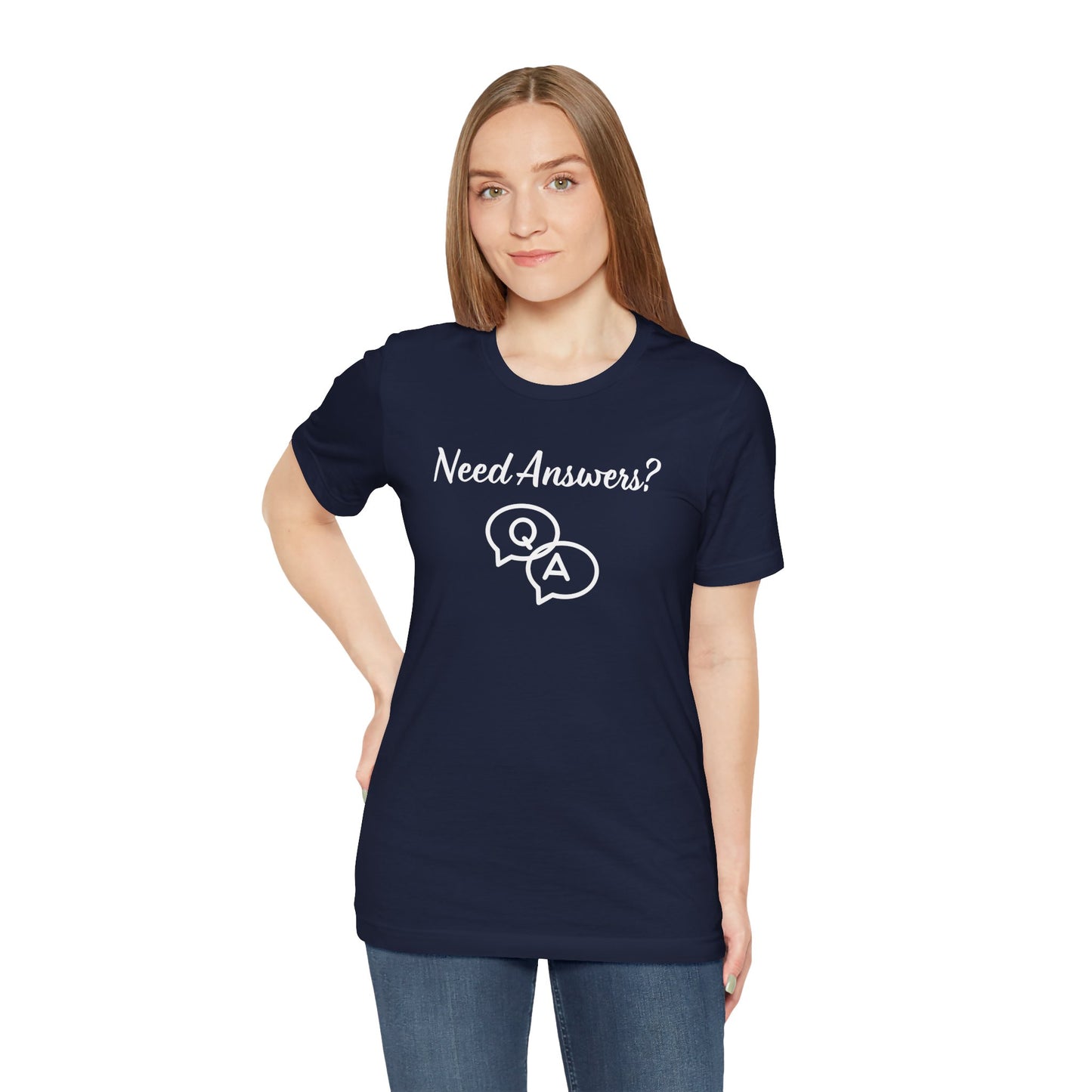 Need Answers? Q&A Christian Tee — 1 John 5:14 Inspirational Faith T-Shirt