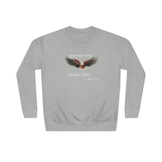Faith Eagle Sweatshirt — "Under His Wings You Shall Trust" Crewneck