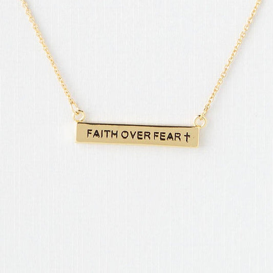 Faith Over Fear ID Necklace