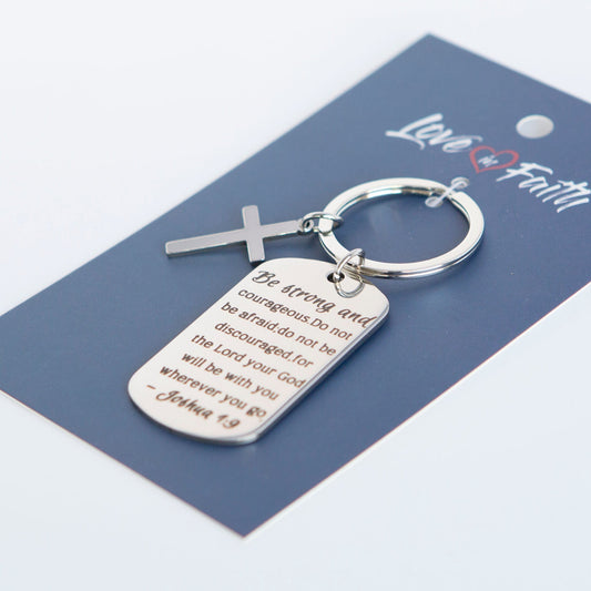 Strong & Courageous Men's Keychain