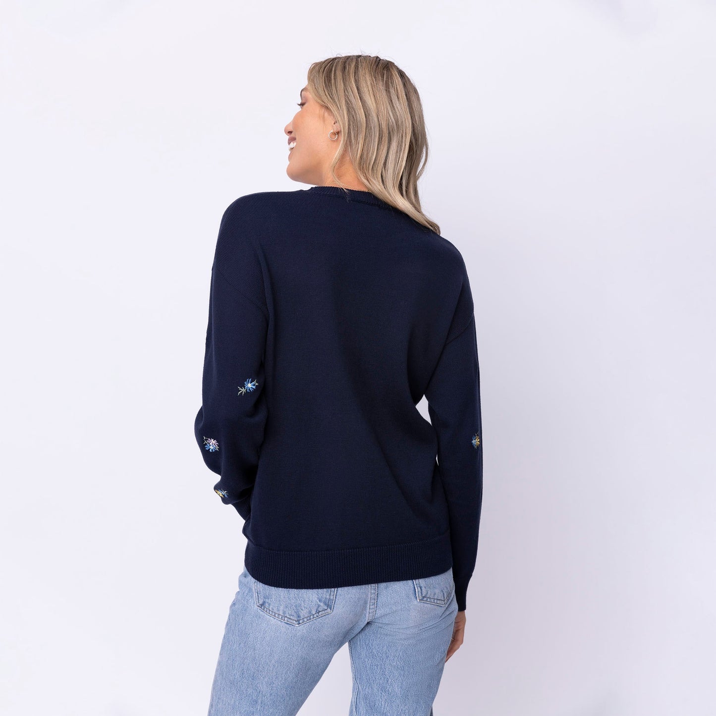 Grow in Grace Floral Embroidered Crewneck Sweater