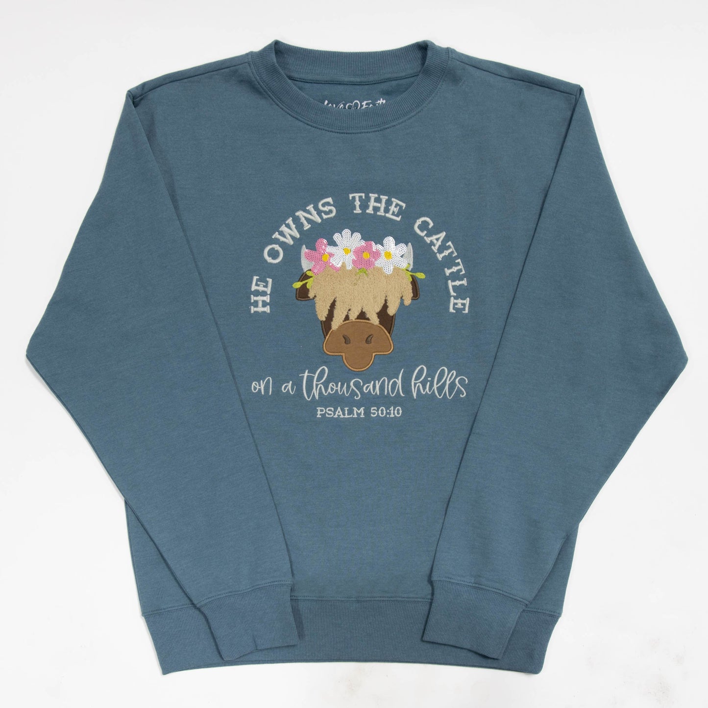 He Owns the Cattle Embellished Sweatshirt