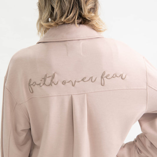 Faith Over Fear French Terry Shacket