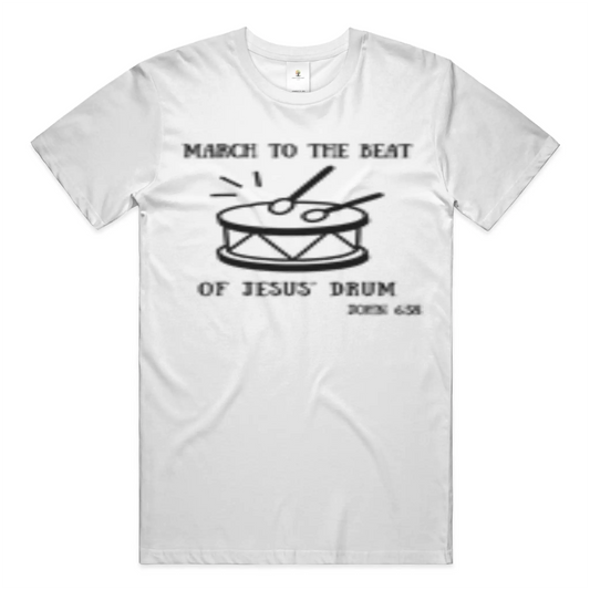 unisex t shirt drum white