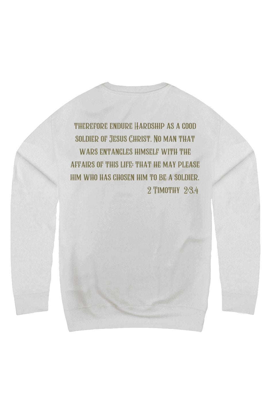 Christian sweatshirts with Soldier faith-inspired graphic design