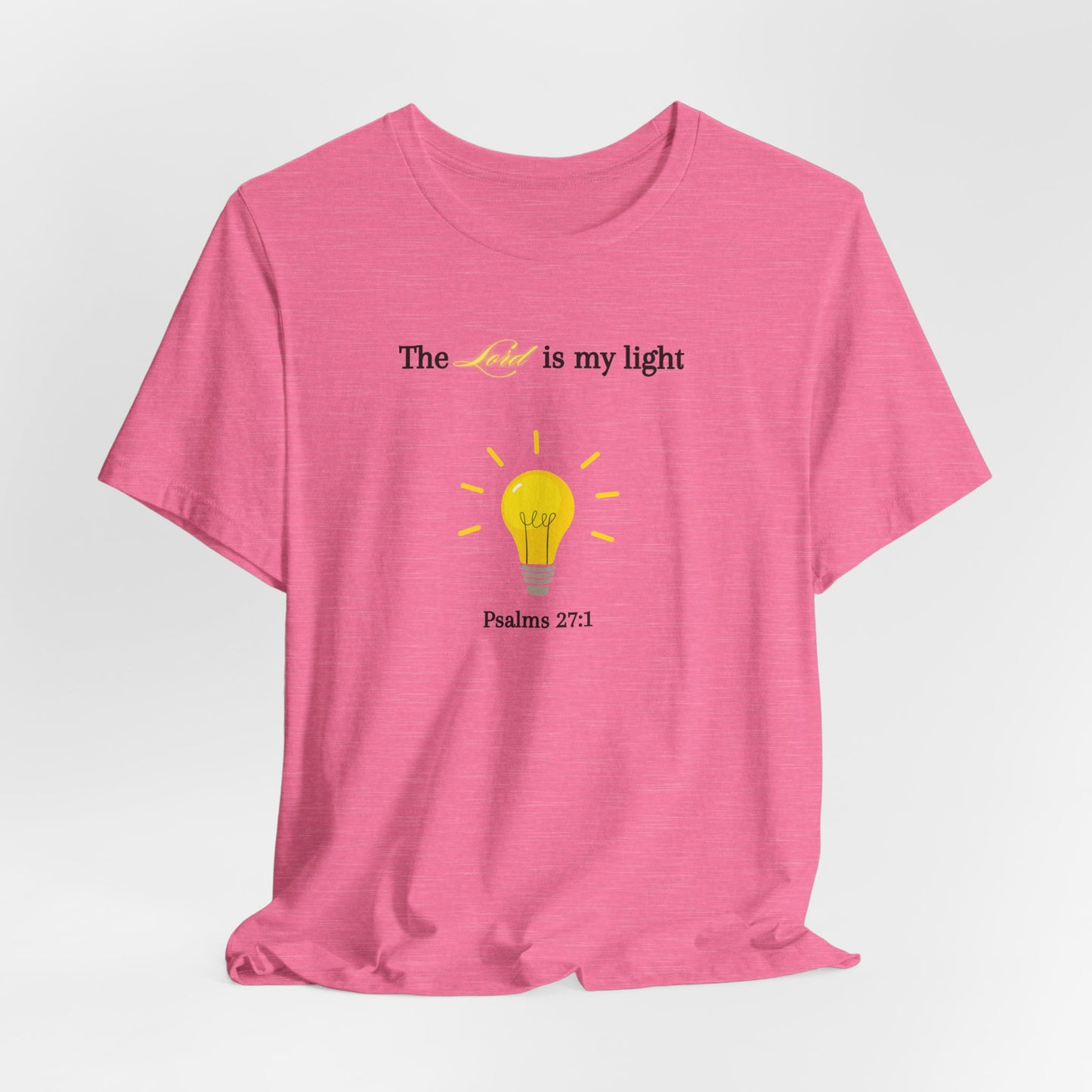 Lightbulb Psalm Tee — "The Lord is my light" Scripture T-Shirt