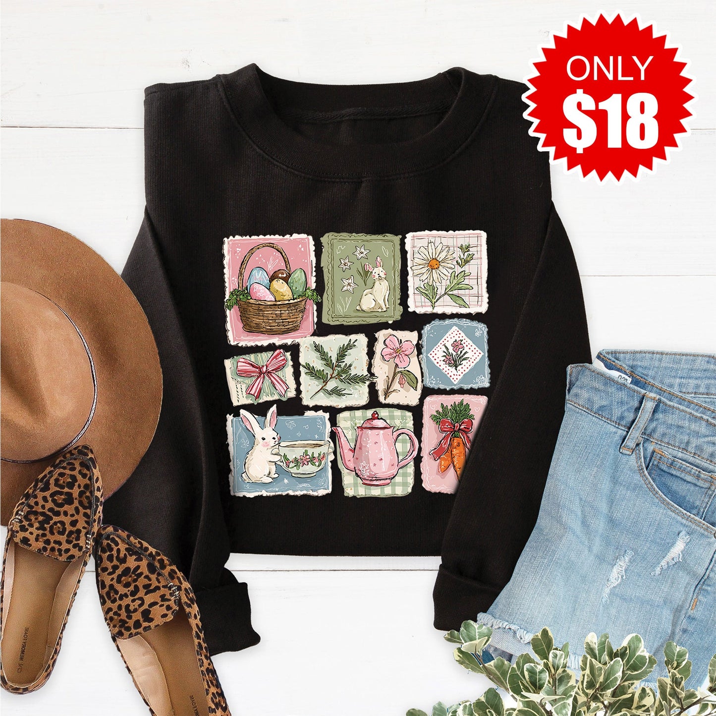 Bunny Sweatshirt - Black - 18