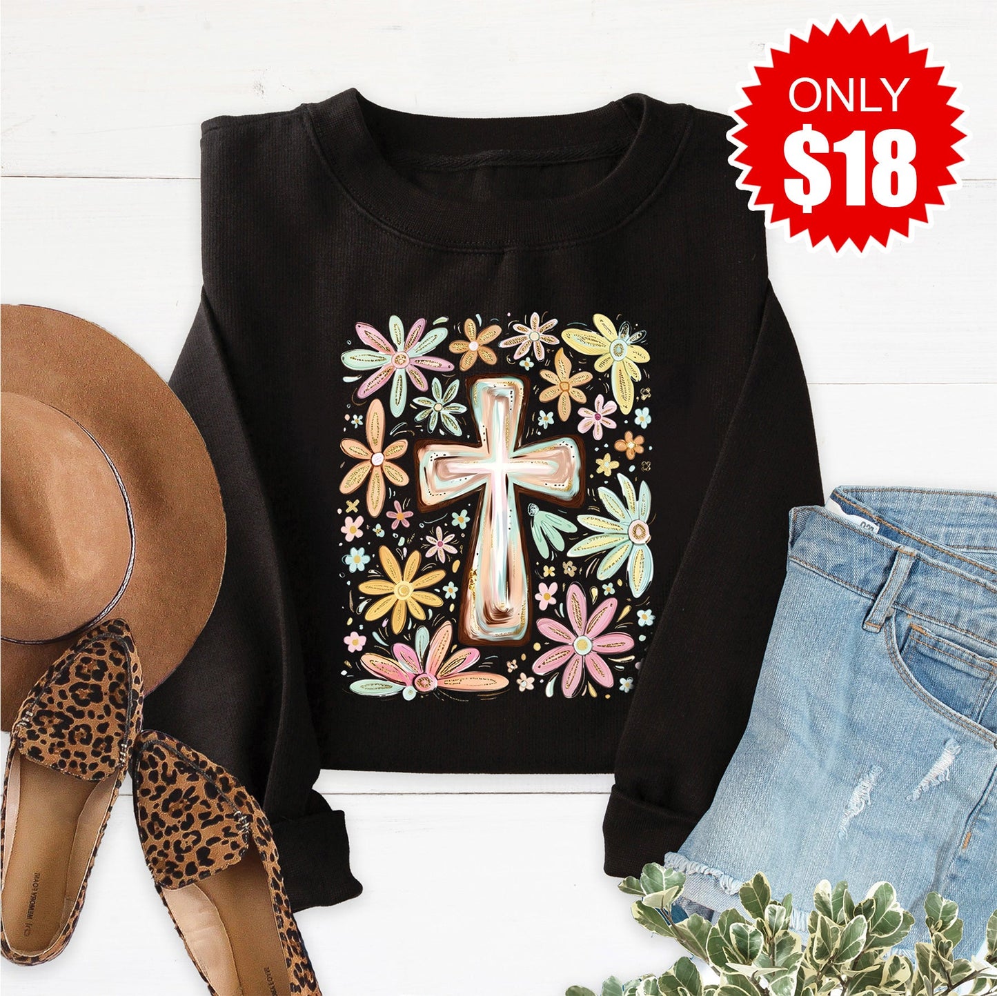 Cross Sweatshirt - Black - 18