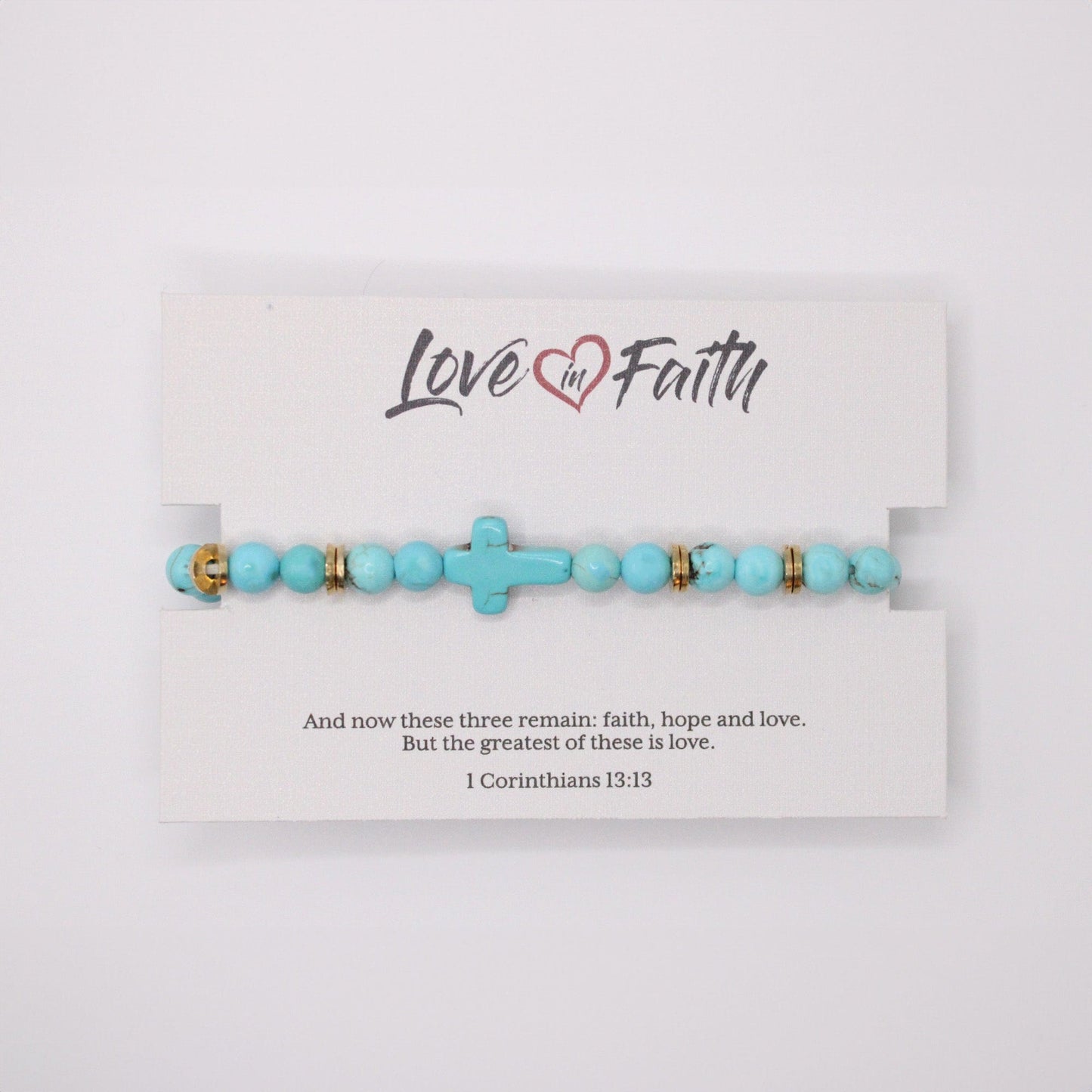 Cross Stone Bracelet - Turquoise