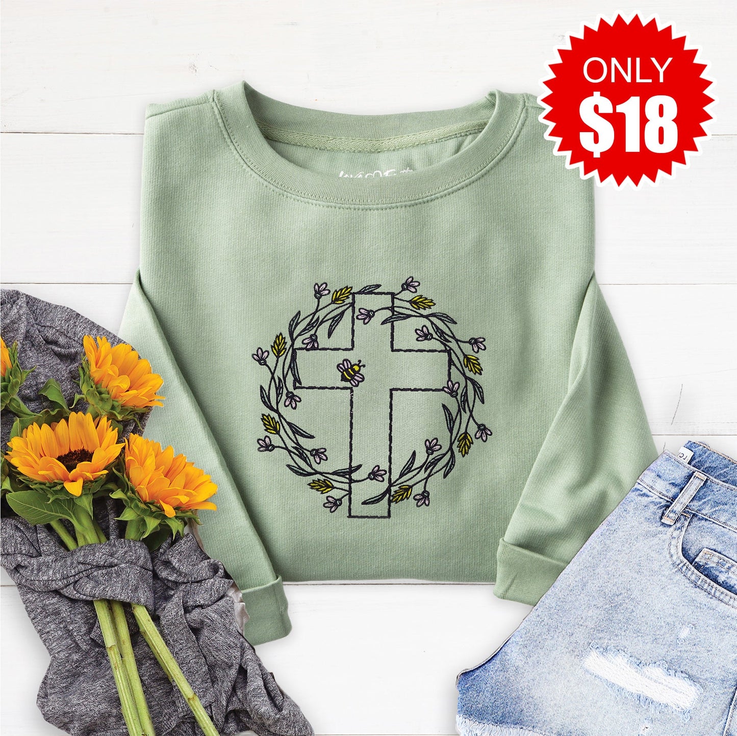 Cross Bouquet Sweatshirt - 18