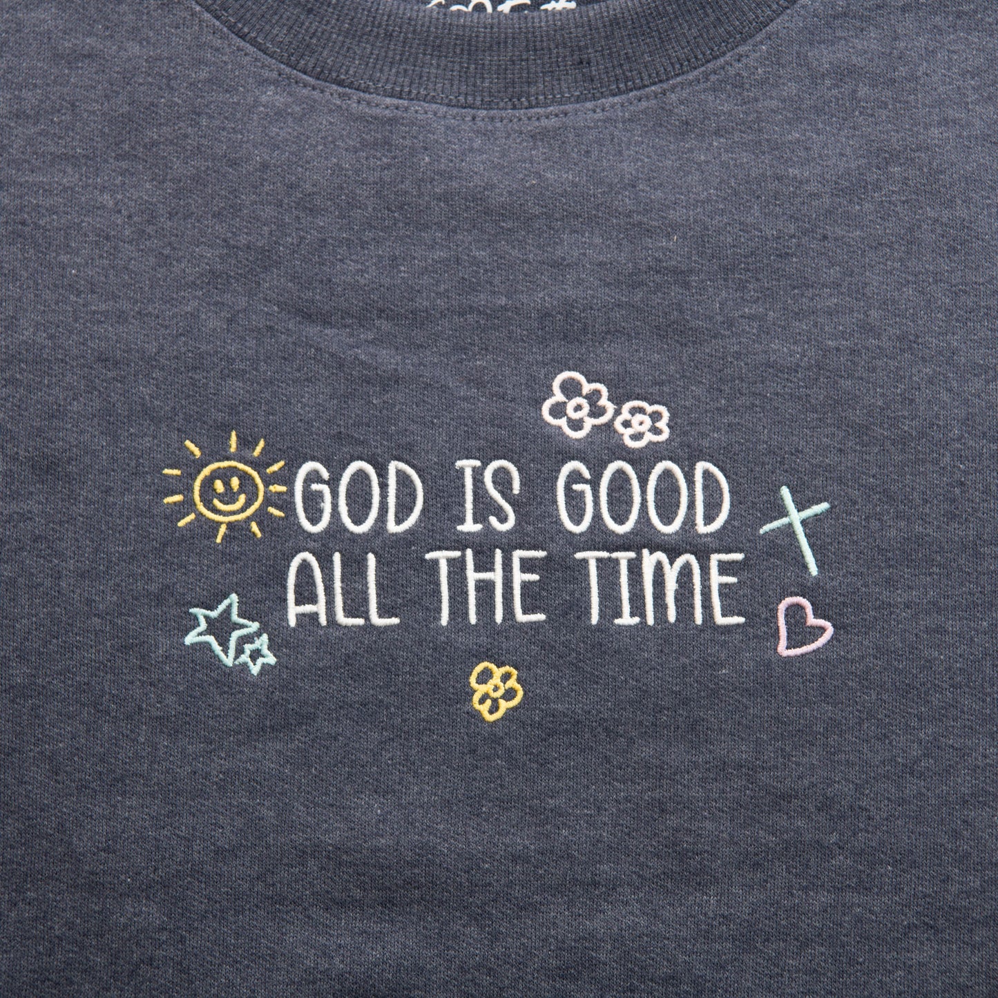 God is Good Embroidered Crewneck Sweatshirt