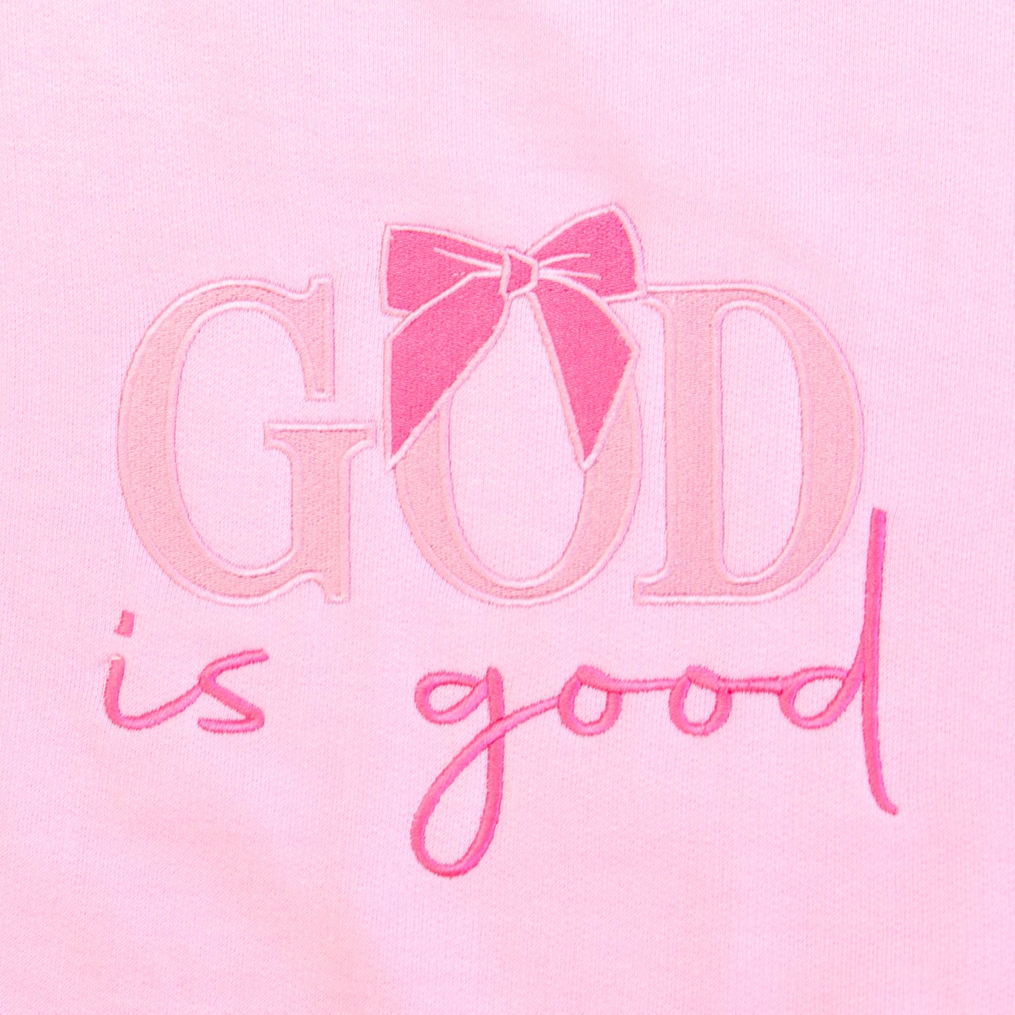 God is Good Bow Embroidered Crewneck Sweatshirt