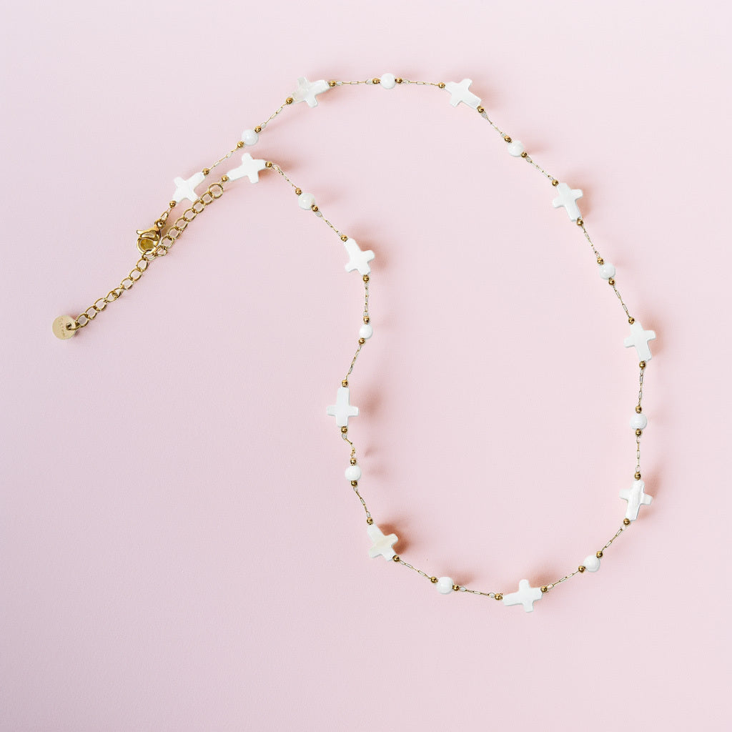 Crosses Gold Plated Brass Necklace