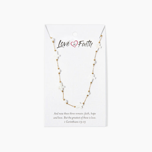 Crosses Gold Plated Brass Necklace