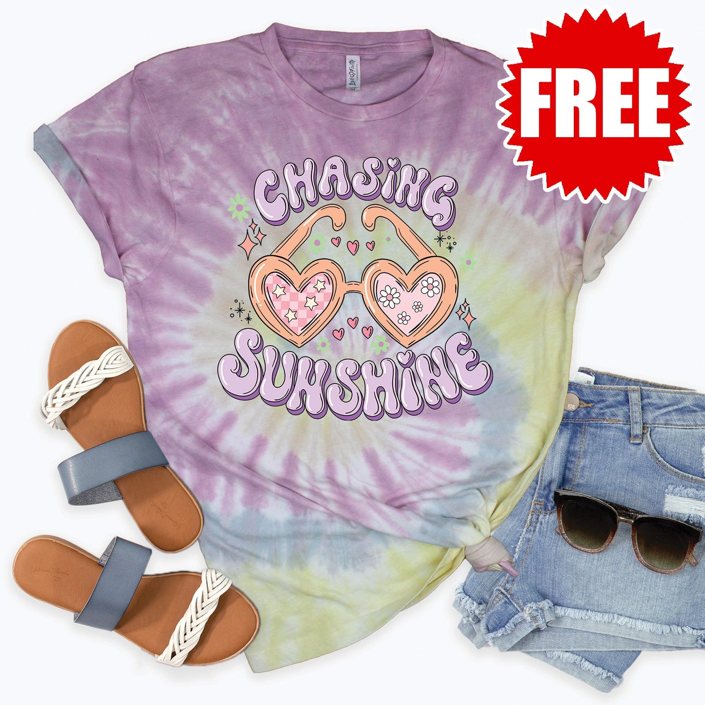 Chasing Sunshine Tee - Desert Rose Tie Dye - 0