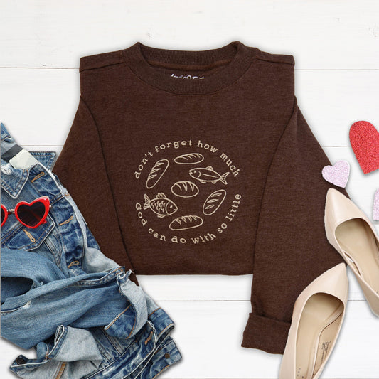 Fishes and Loaves Embroidered Crewneck Sweatshirt