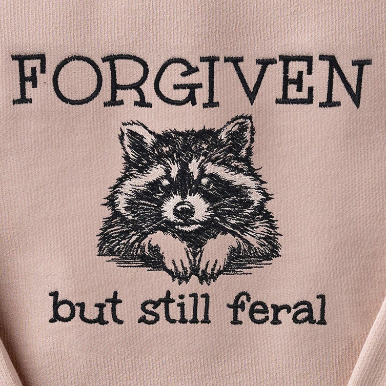 Forgiven Raccoon Embroidered Crewneck Sweatshirt