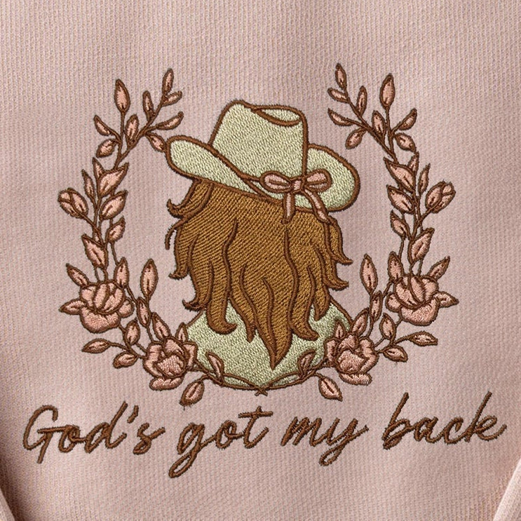 Embroidered God's Got My Back Sweatshirt - 18