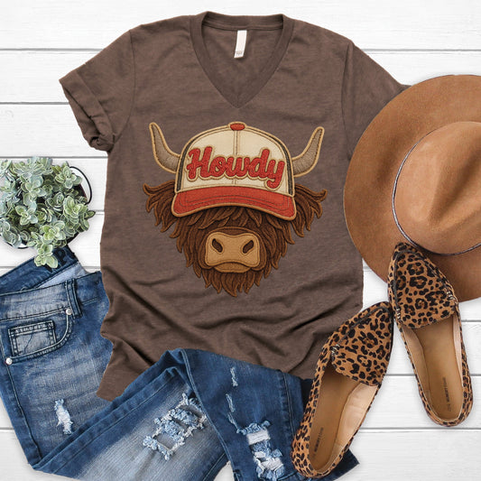 Howdy Cap Cattle V-Neck