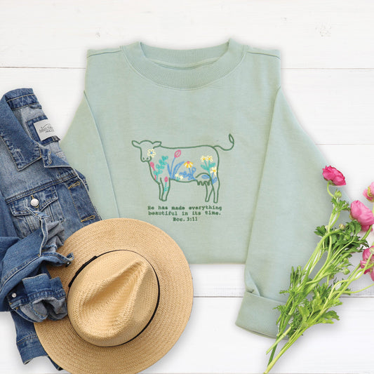 He Has Made Embroidered Crewneck Sweatshirt