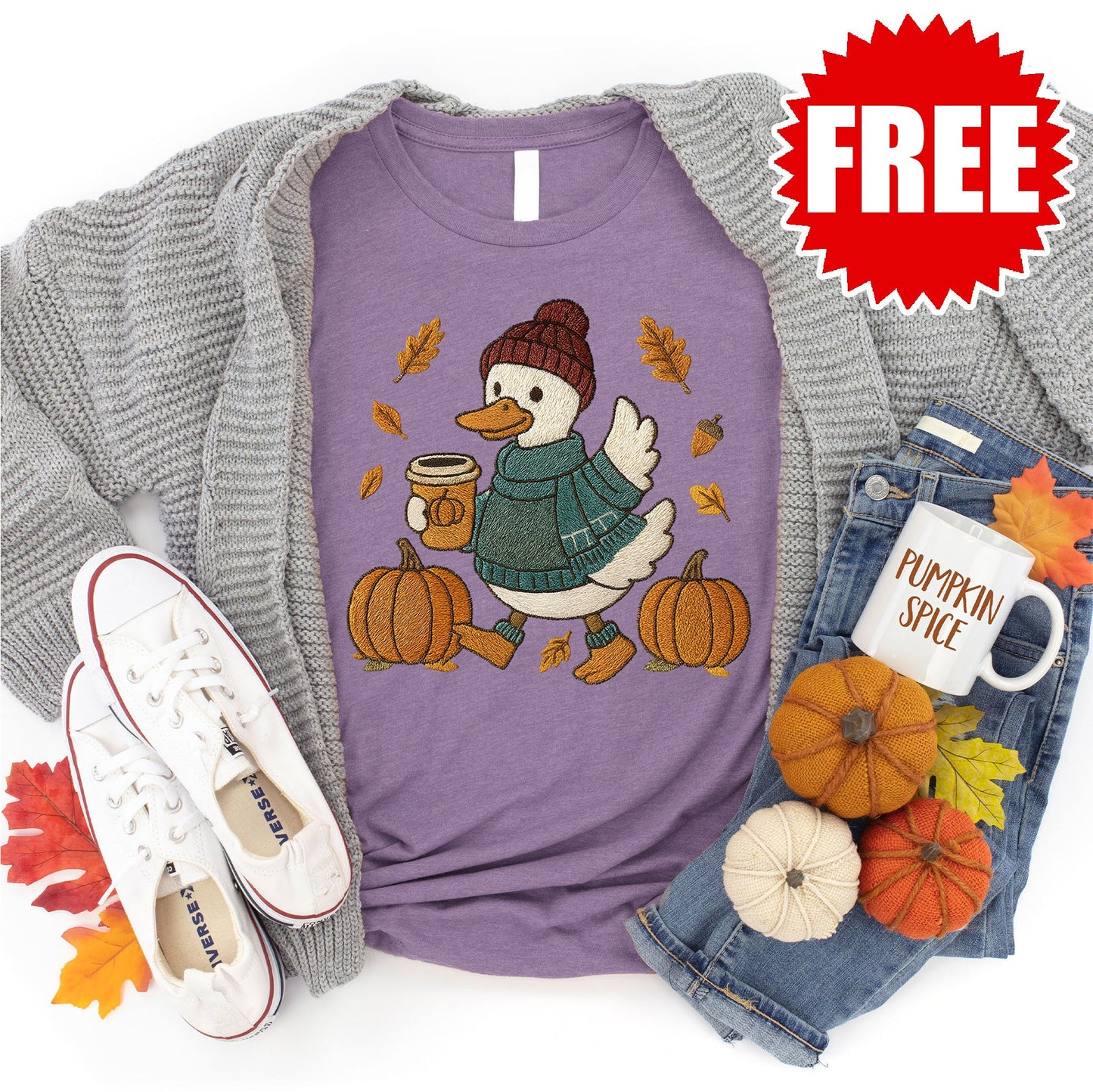 Cozy Season Duck Tee - Heather Deep Purple - 0