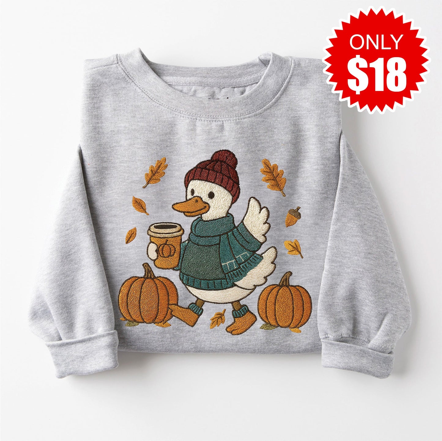 Cozy Season Duck Sweatshirt - Heather Grey - 18