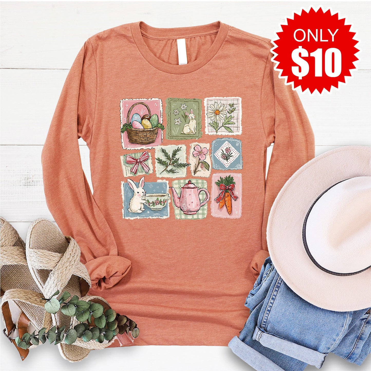 Bunny Long Sleeve - Heather Terracotta - 10
