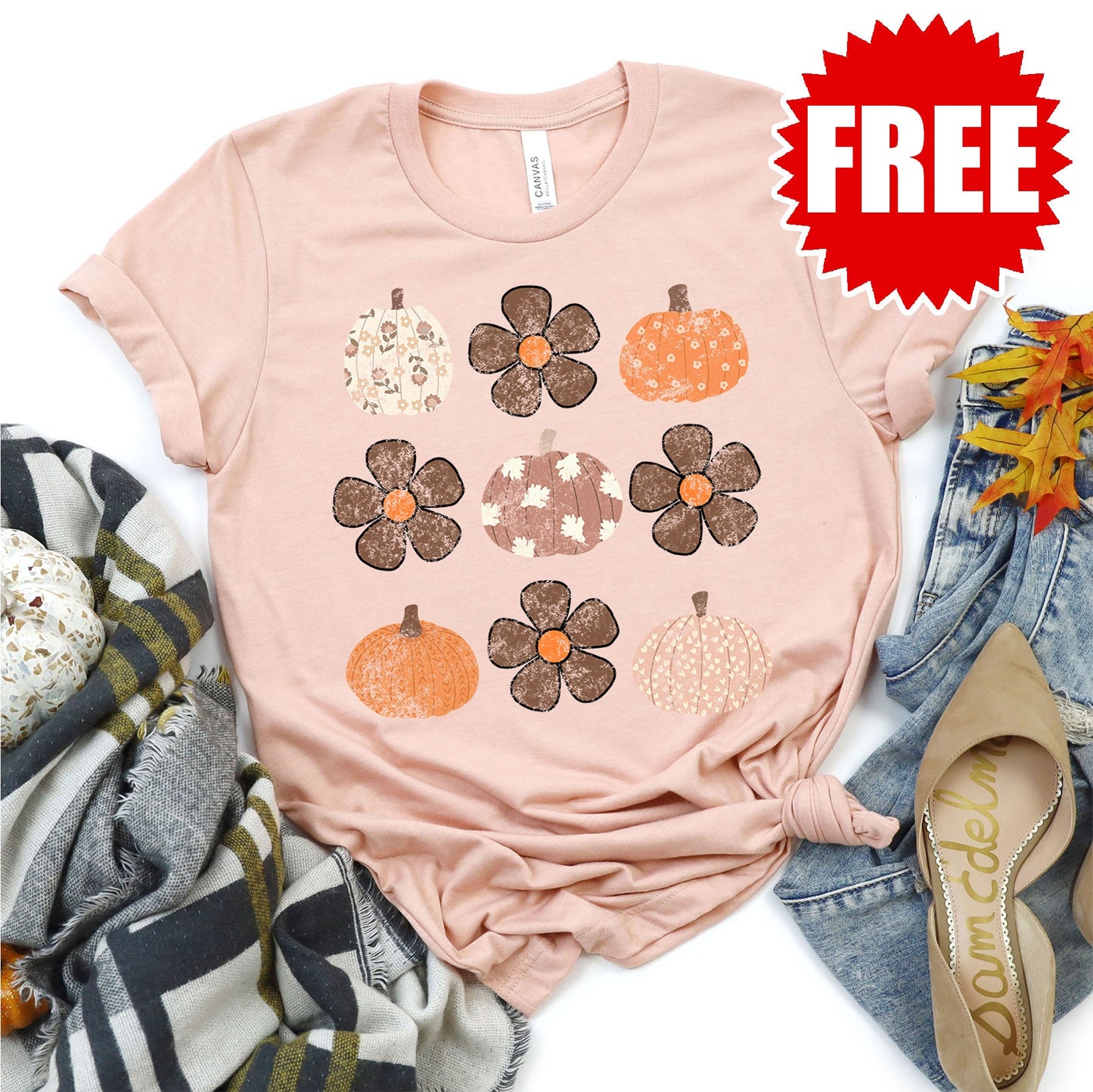 Fall Tee - Heather Peach - 0