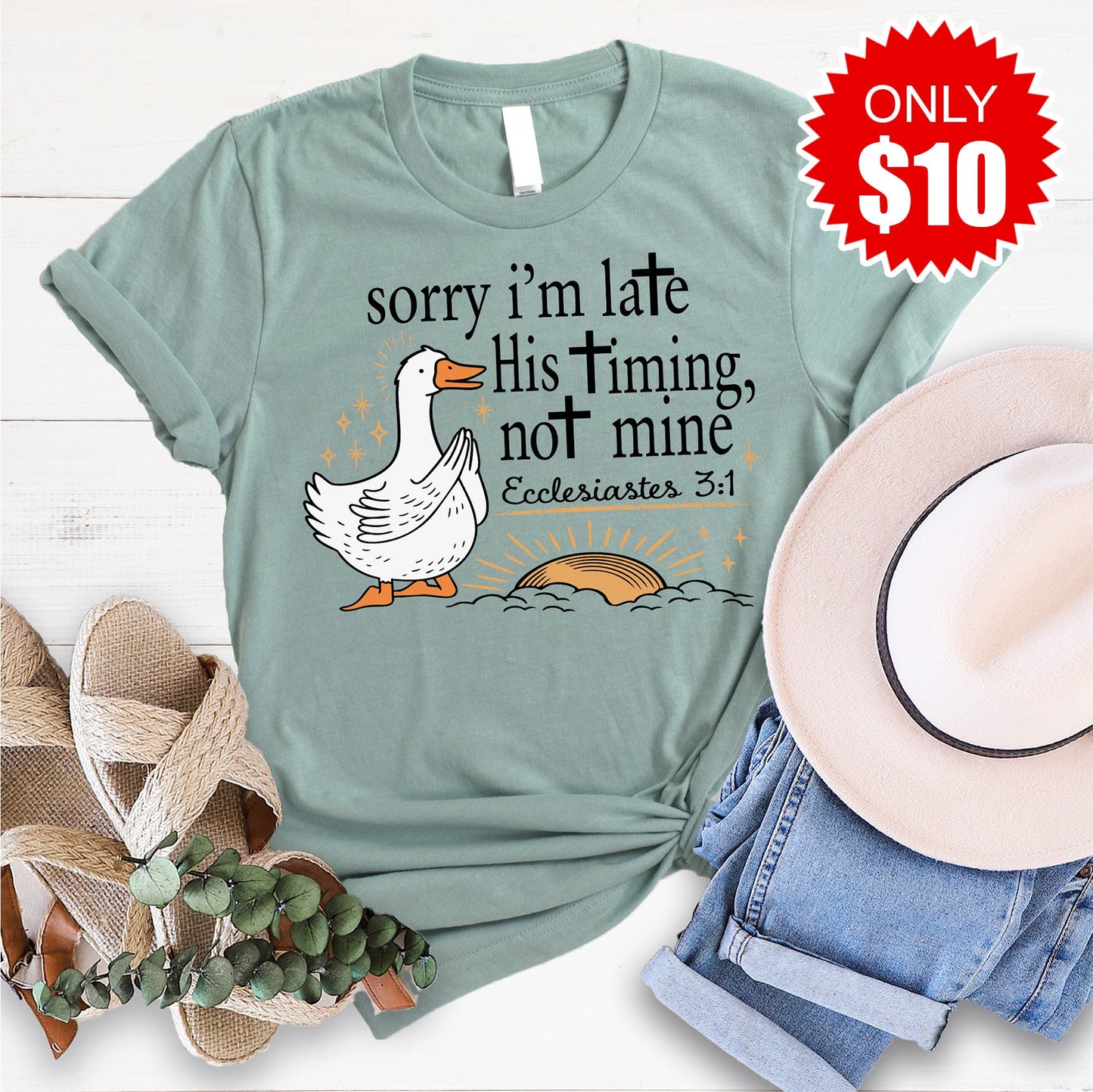 His Timing Not Mine Goose Tee - 10