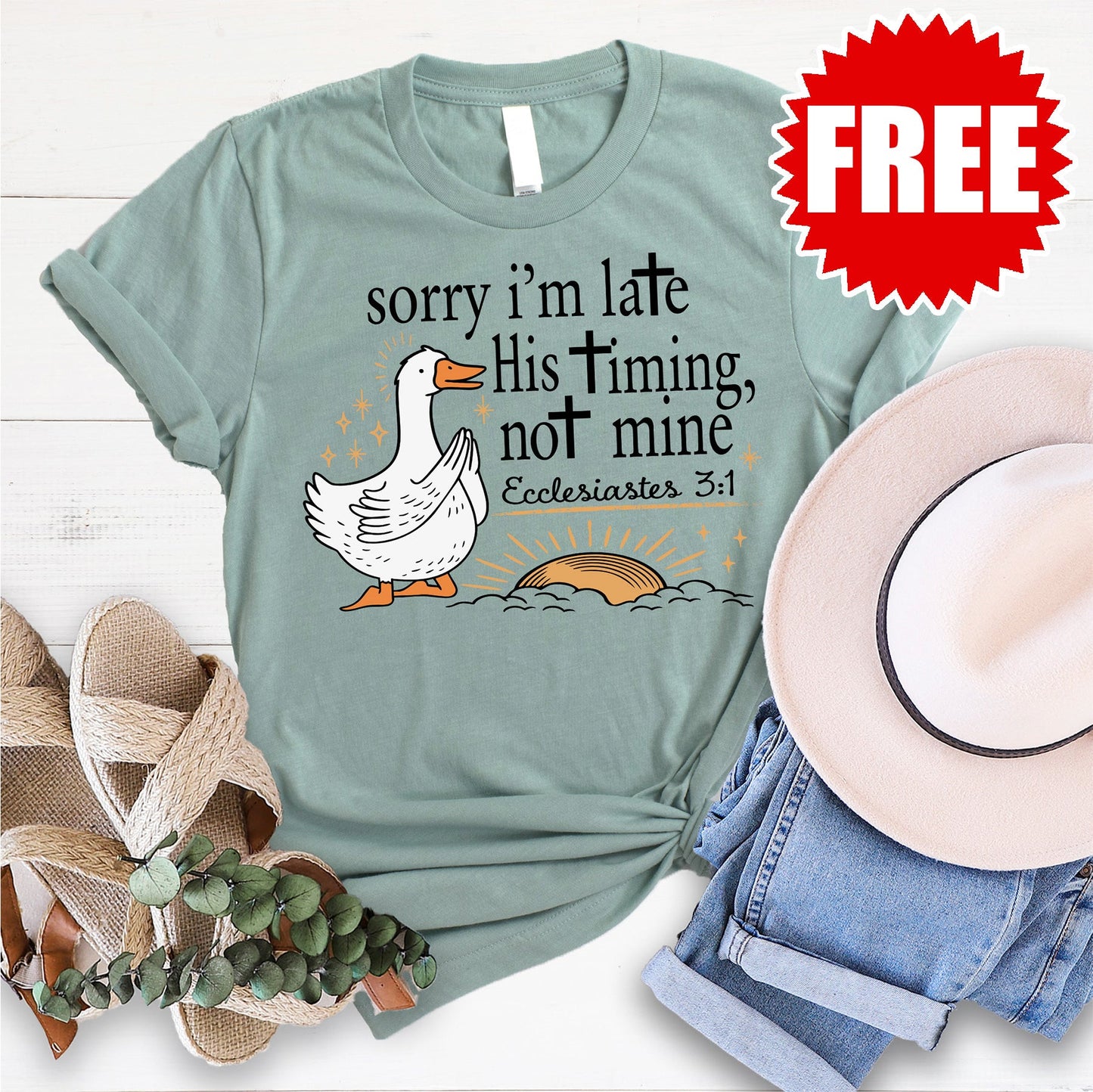 His Timing Not Mine Goose Tee - 0