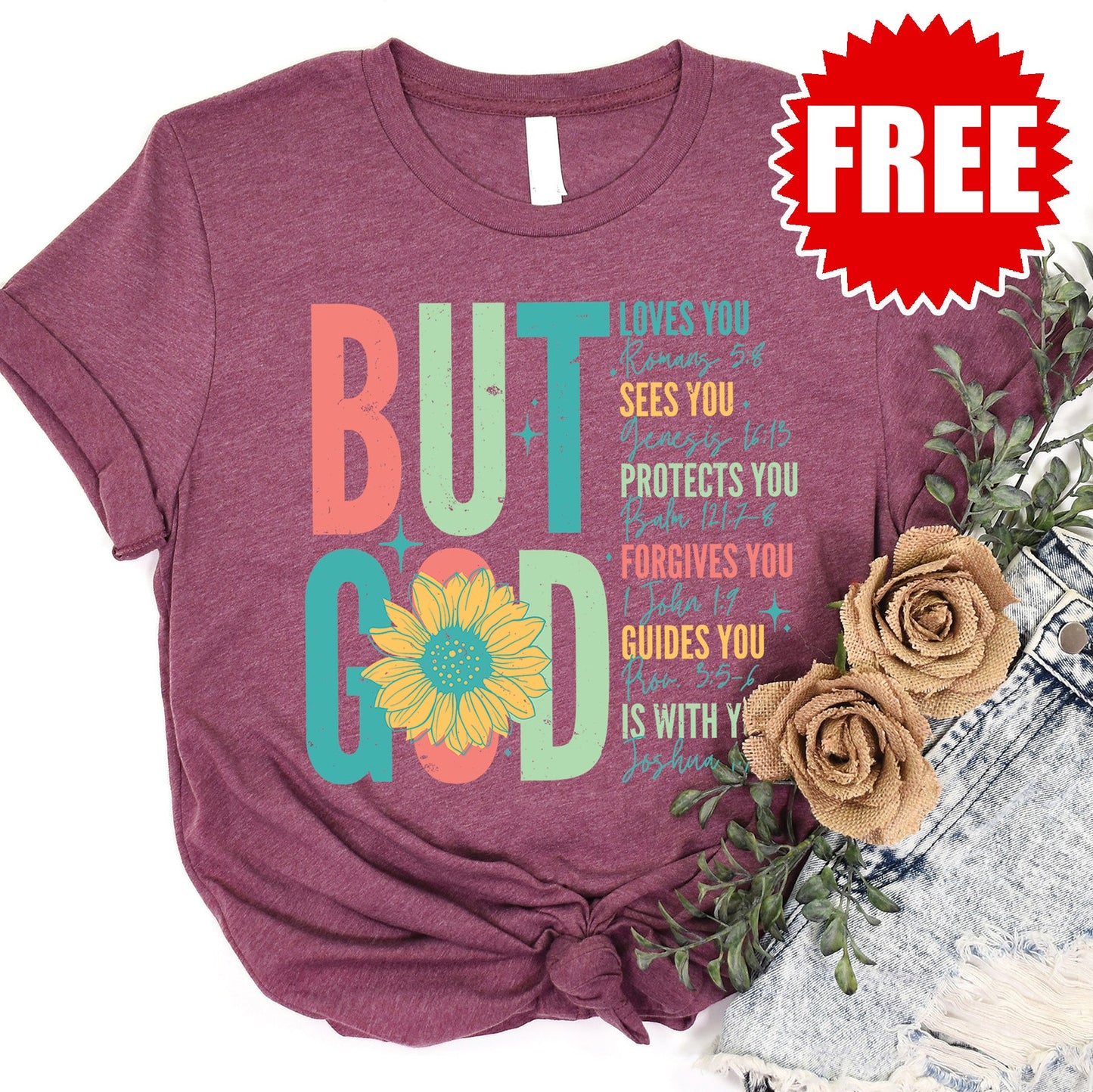 But God Sunflower Tee - 0