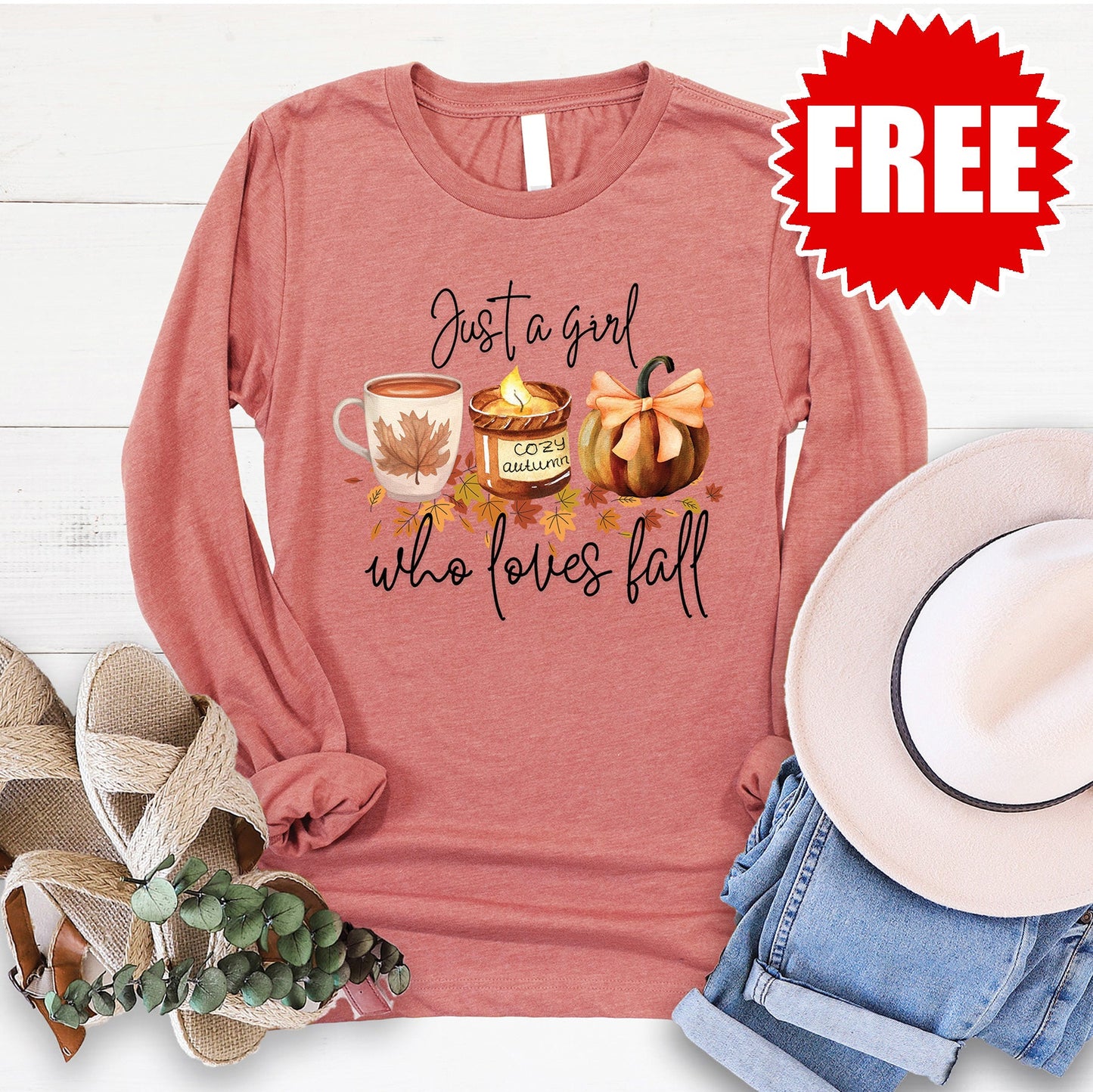 Just a Girl Long Sleeve - Heather Clay - 0