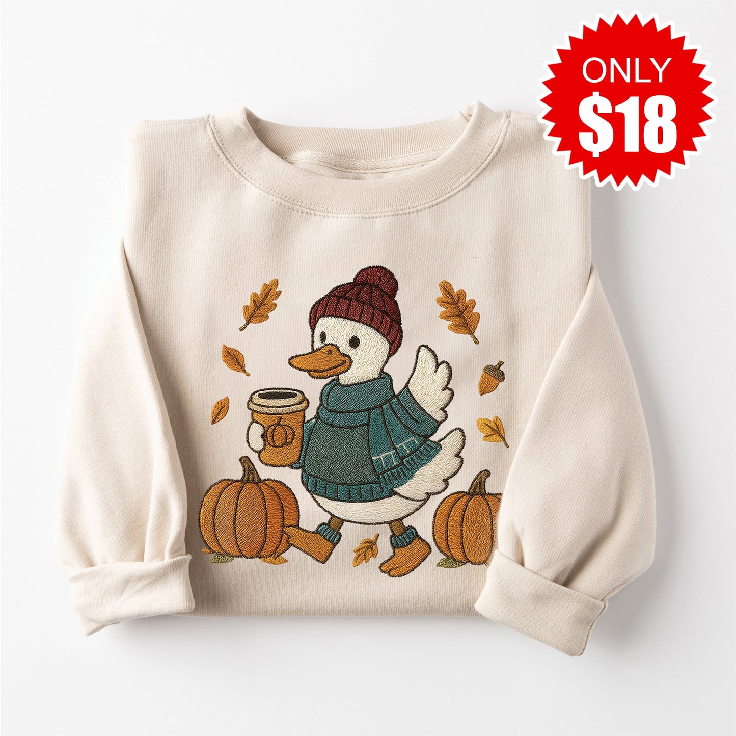 Cozy Season Duck Sweatshirt Sweatshirt - Heather Dust - 18