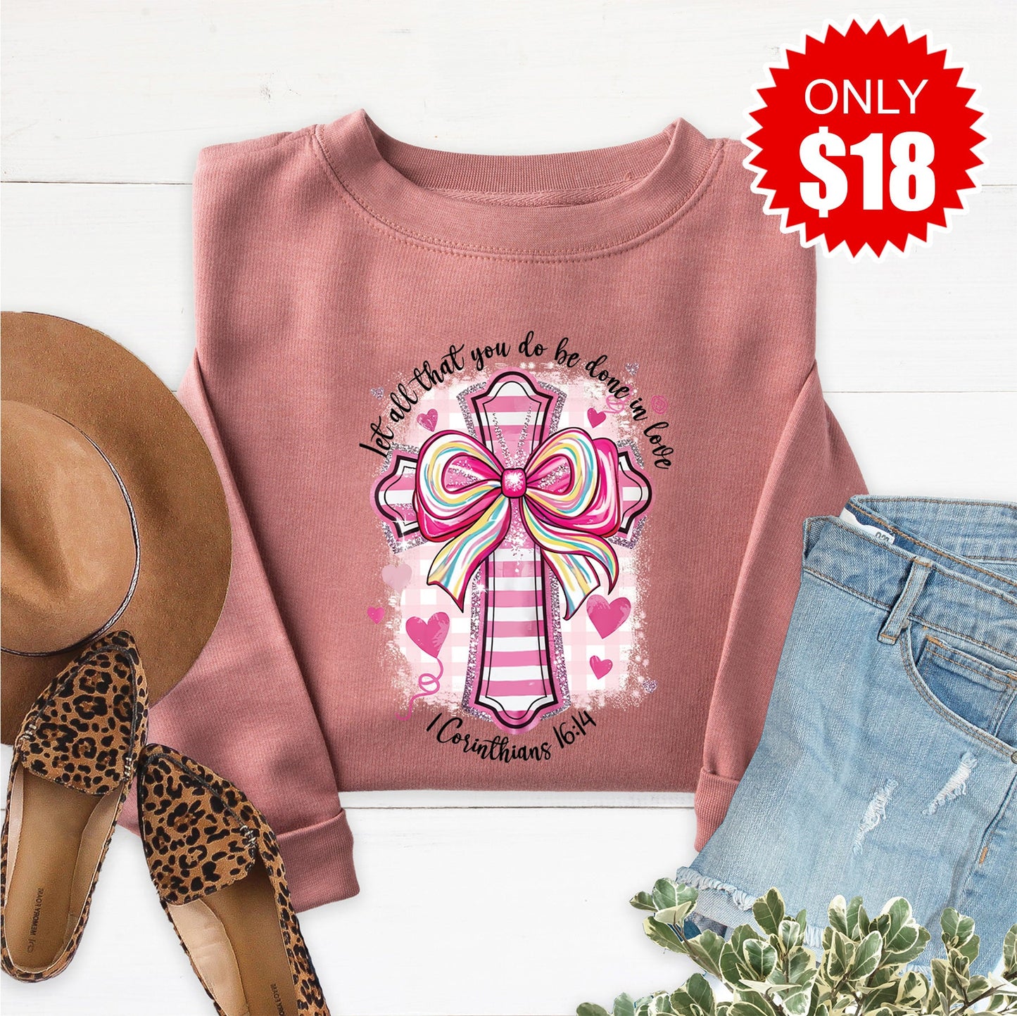 Corinthians 16:14 Sweatshirt - Heather Mauve - 18