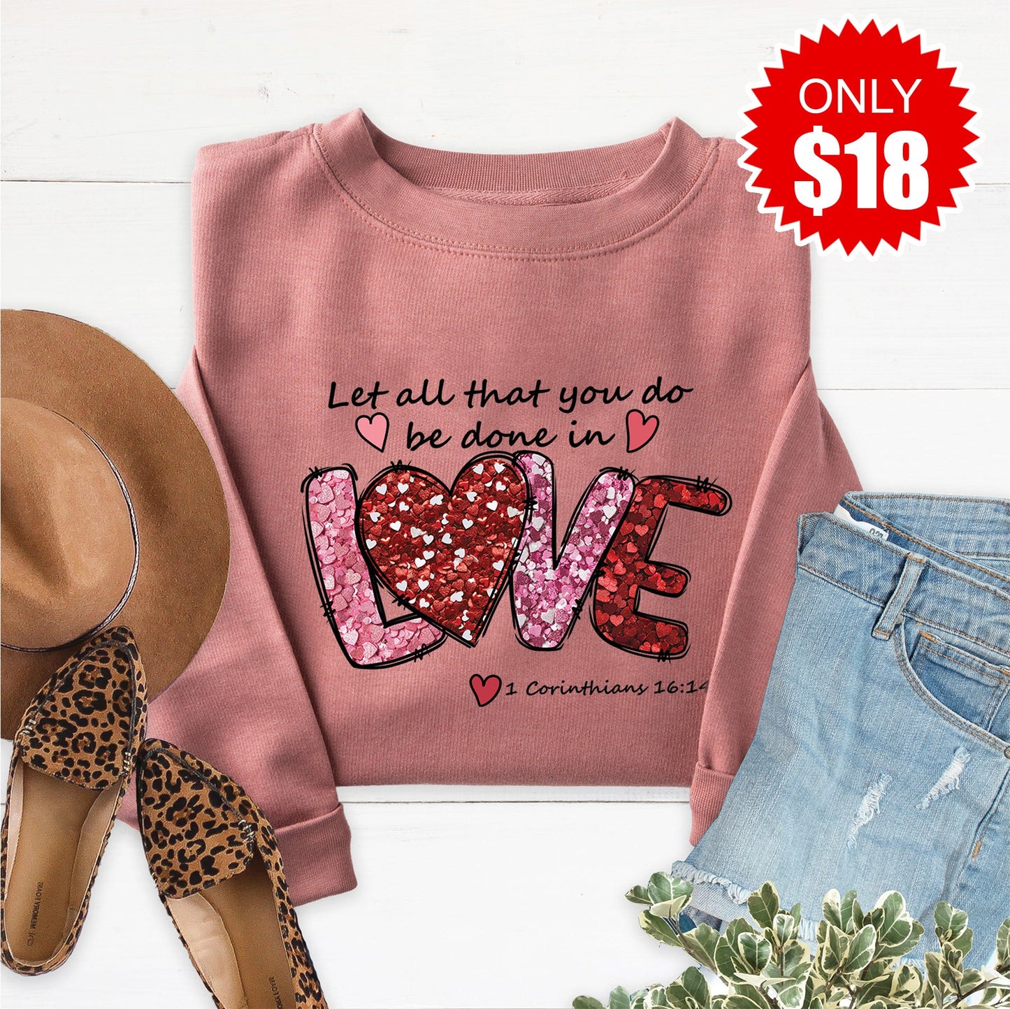 Let All That You Do Sweatshirt - Heather Mauve - 18