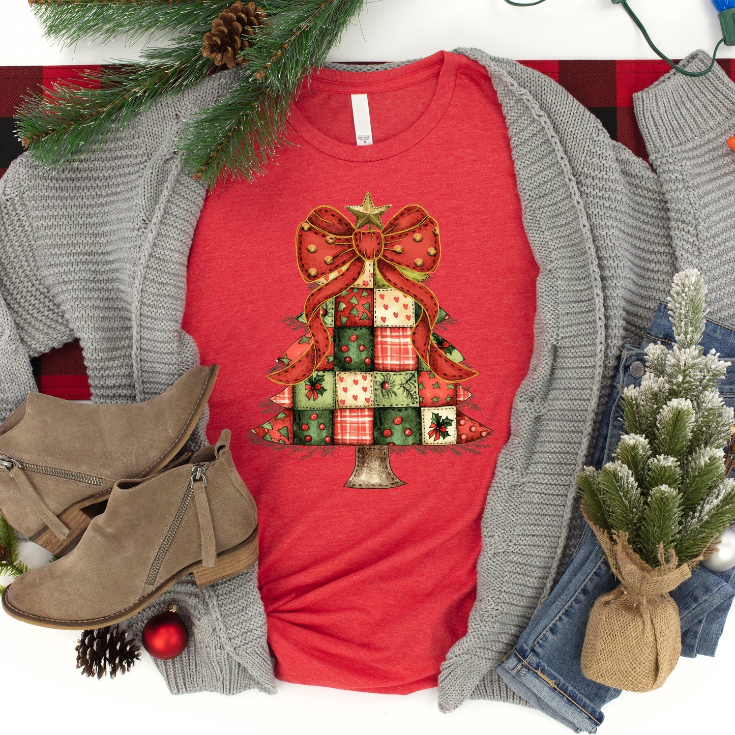 Christmas Tree Patchwork Tee