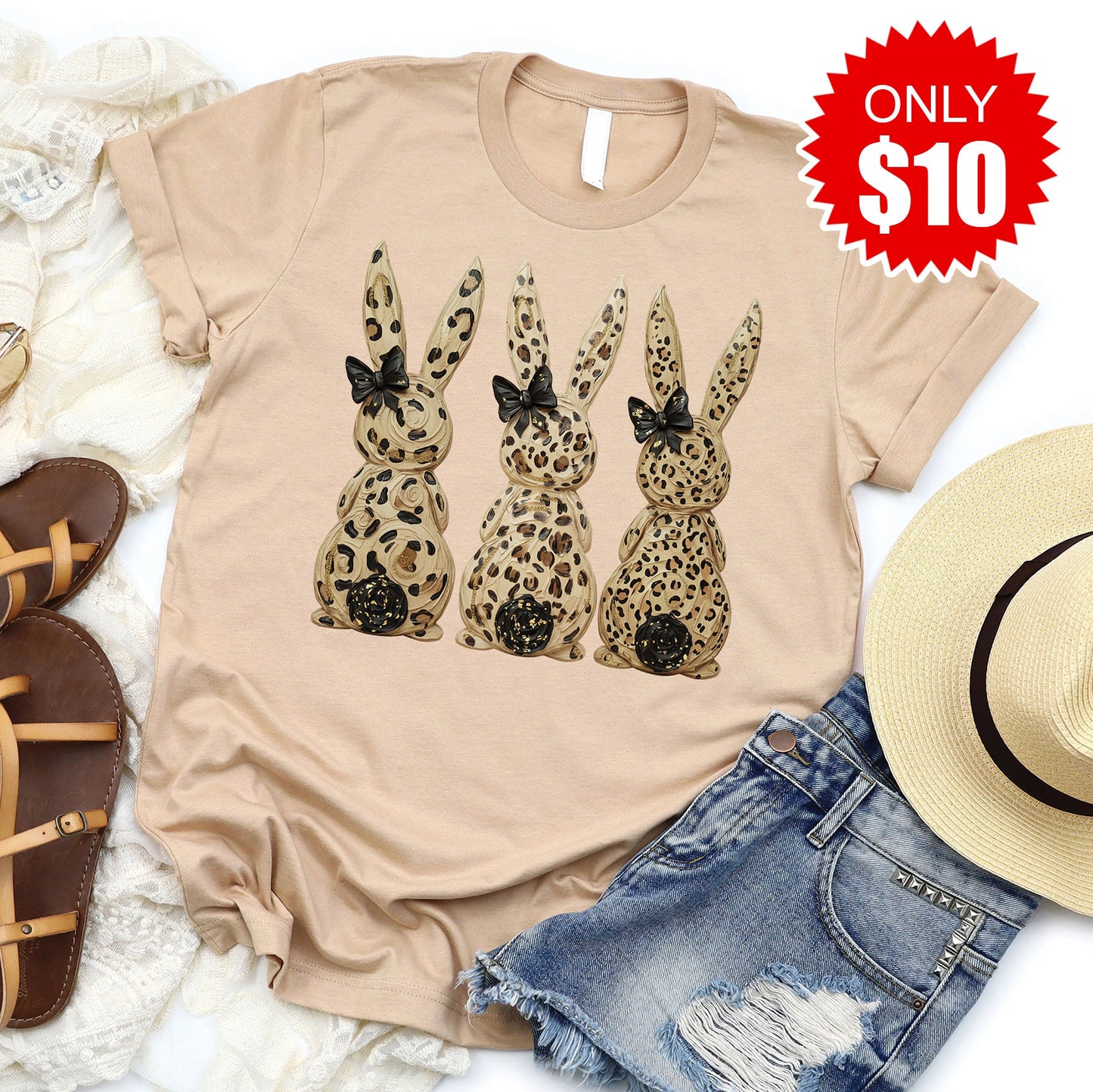 Easter Bunny Tee - Heather Sand Dune - 10