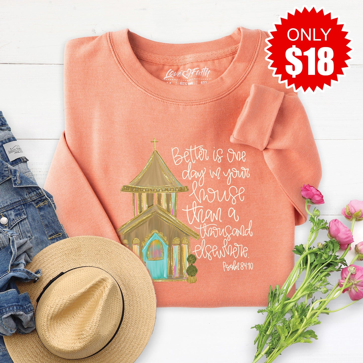 Church Sweatshirt - Heather Terracotta - 18
