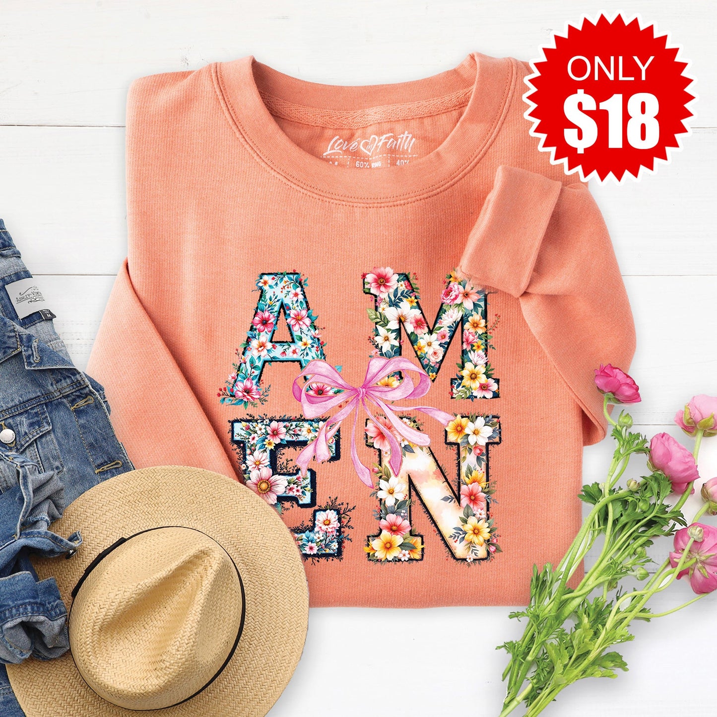 Amen Sweatshirt - Heather Terracotta - 18