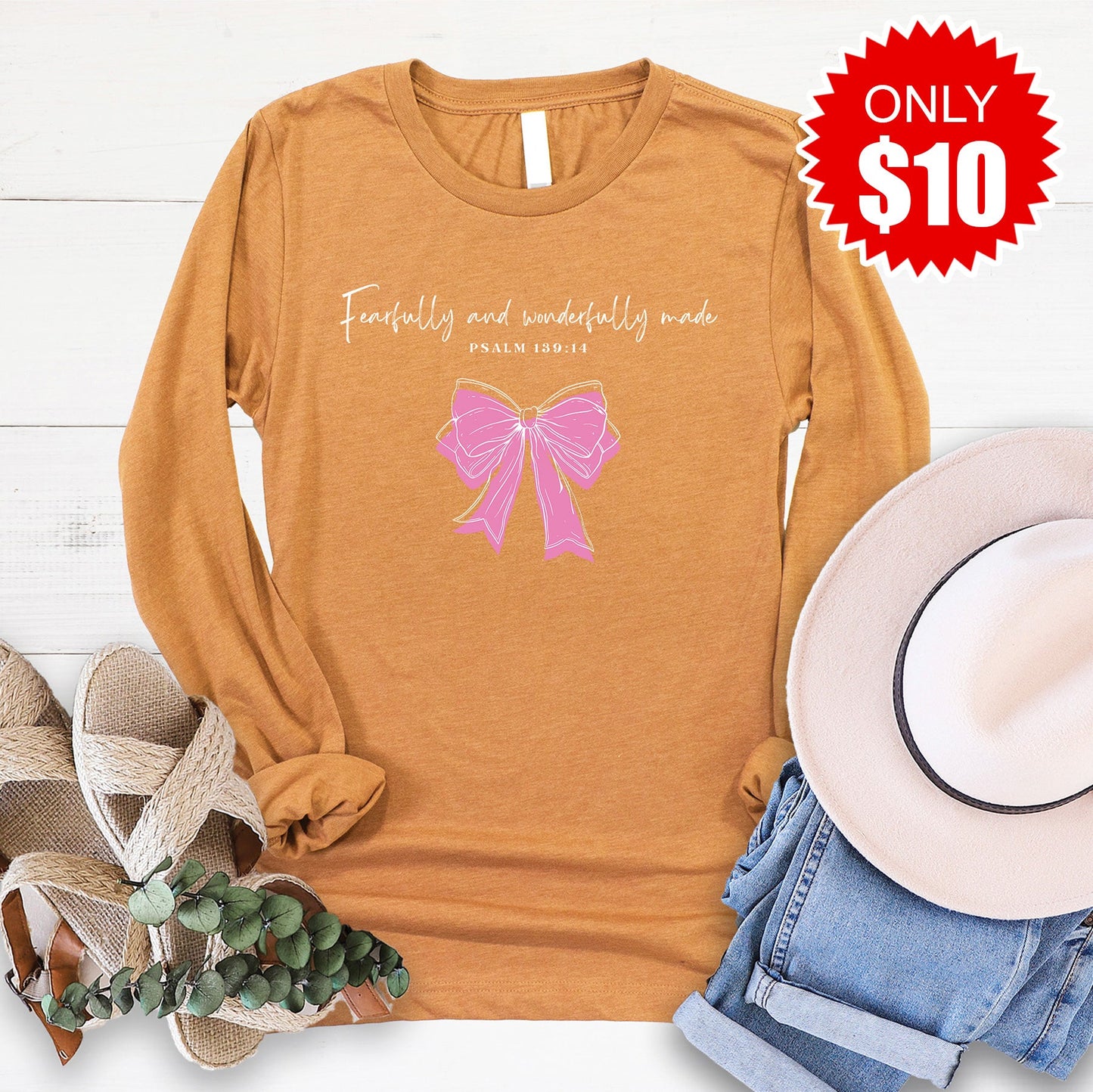 Fearfully and Wonderfully Made Long Sleeve - Heather Toast - 10