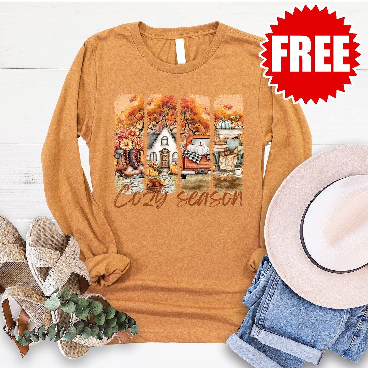 Cozy Season Yard Long Sleeve - Heather Toast - 0
