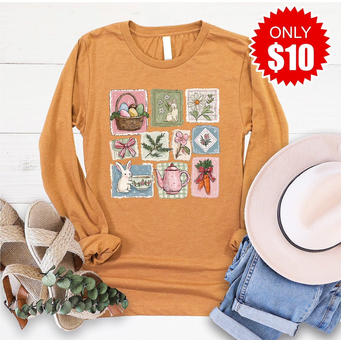 Bunny Long Sleeve - Heather Toast - 10