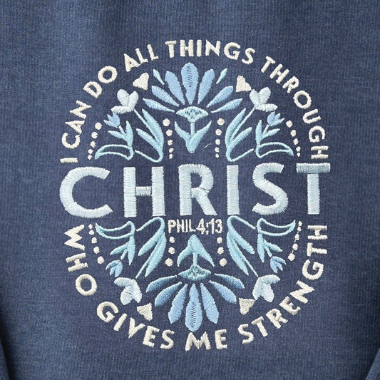 Embroidered I Can Do All Things Sweatshirt - 18