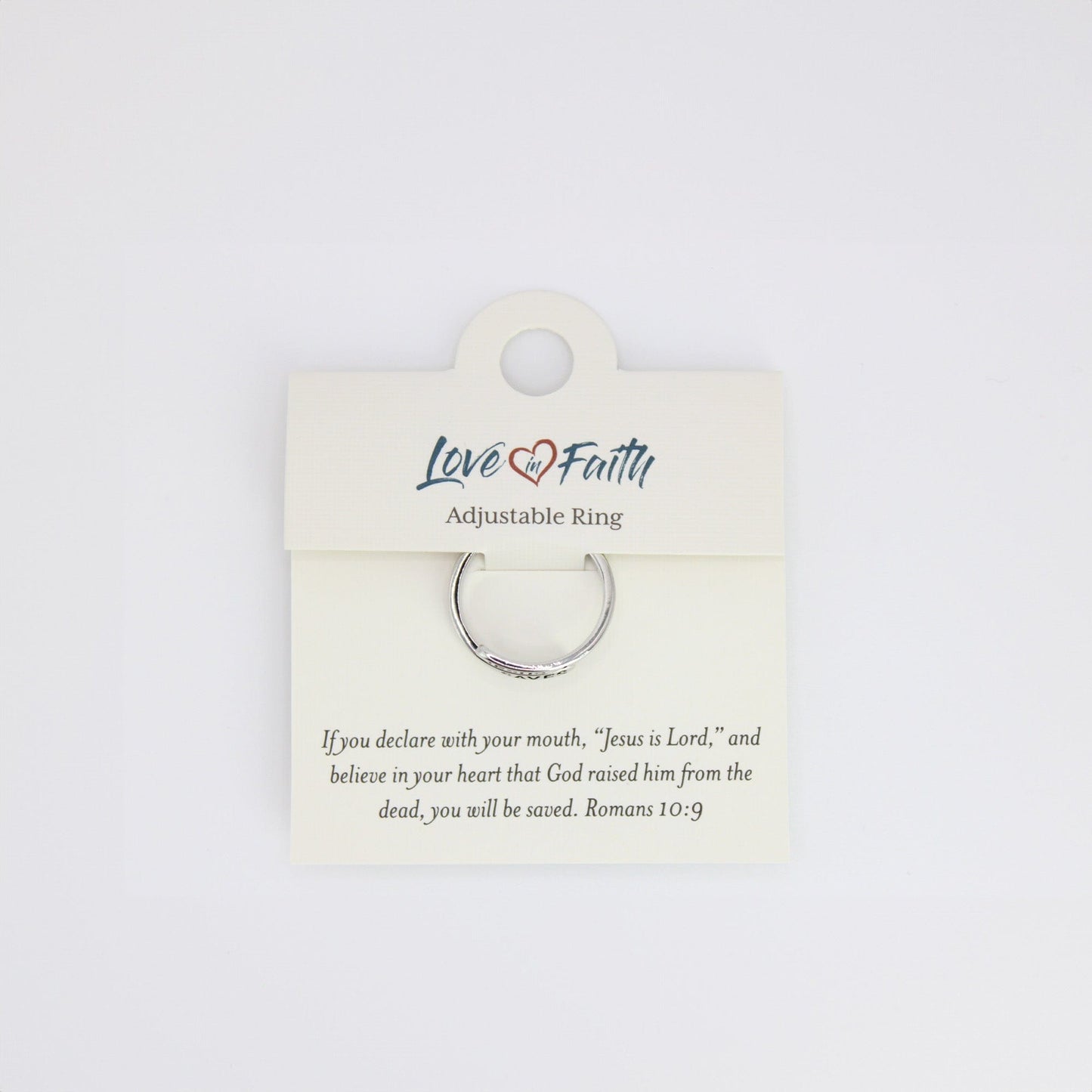Jesus Saves Platinum Plated Brass Ring