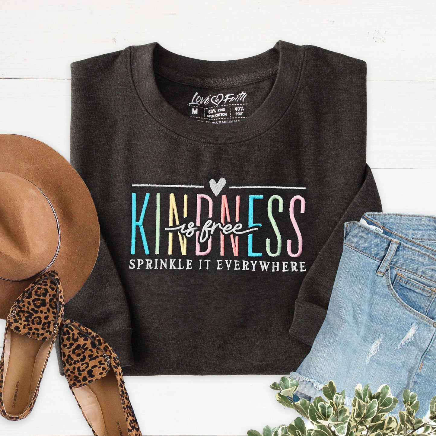 Embroidered Kindness is Free Sweatshirt