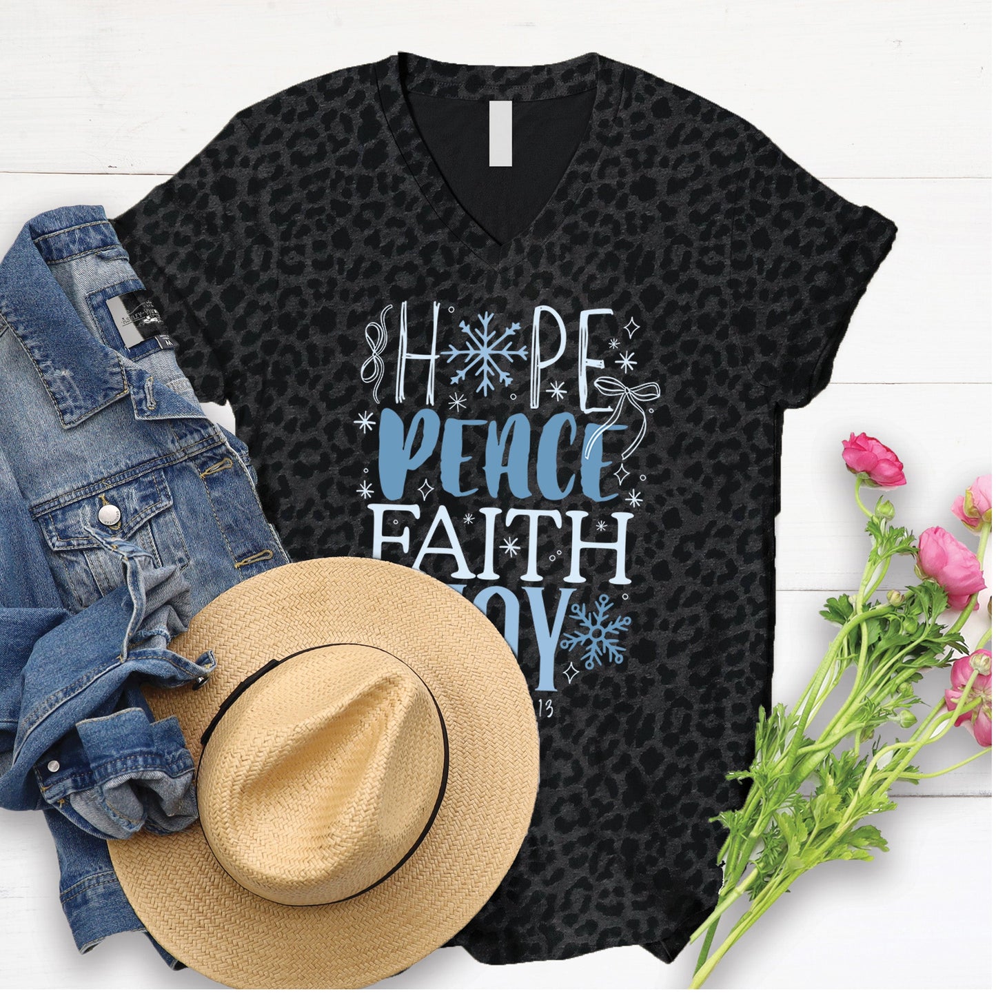 Hope Peace Faith Joy V-Neck