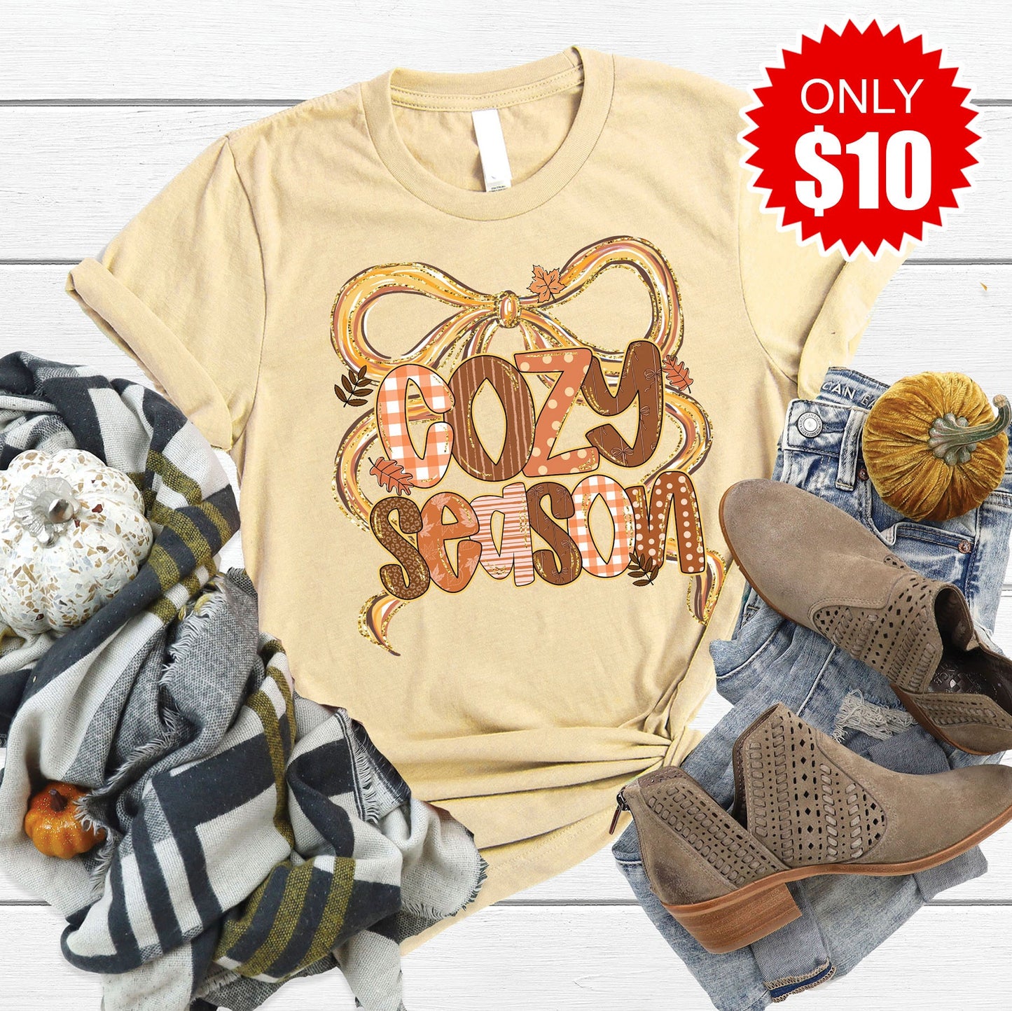 Cozy Season Bow Tee - 10