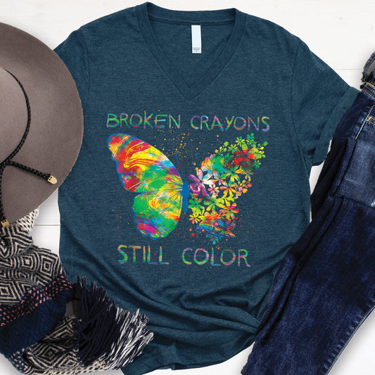 Broken Crayons V-Neck