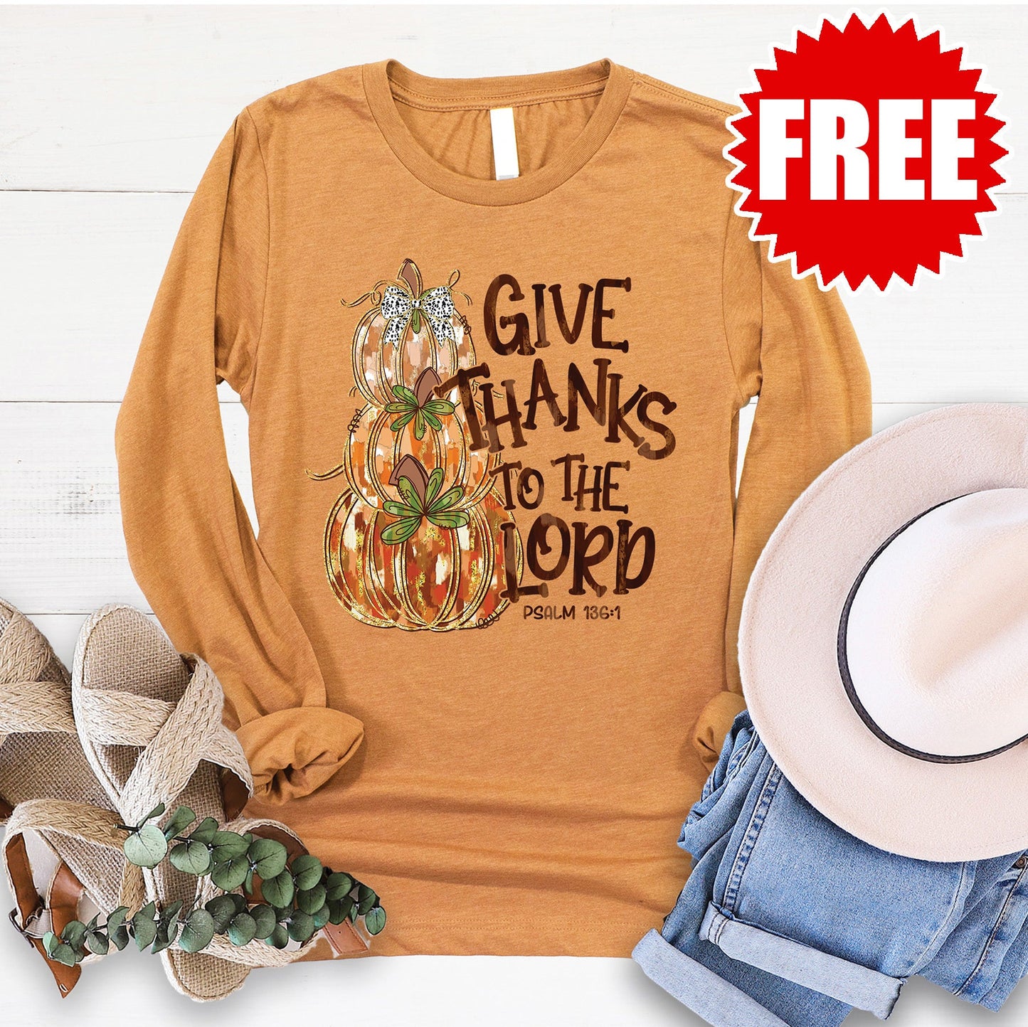 Give Thanks Pumpkin Long Sleeve - 0