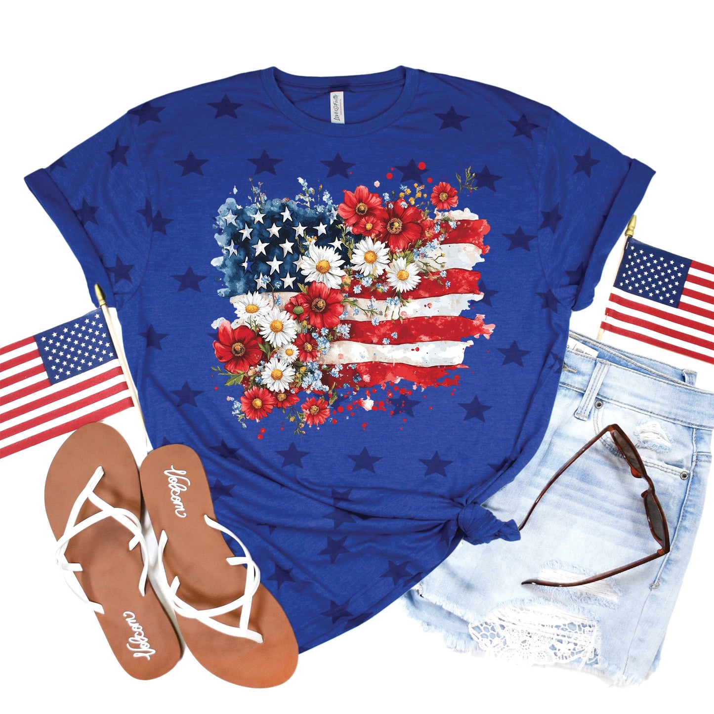 Floral Flag Tee